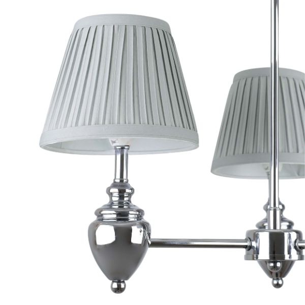 Giona Polished Chrome & Grey Semi Flush 3 Light