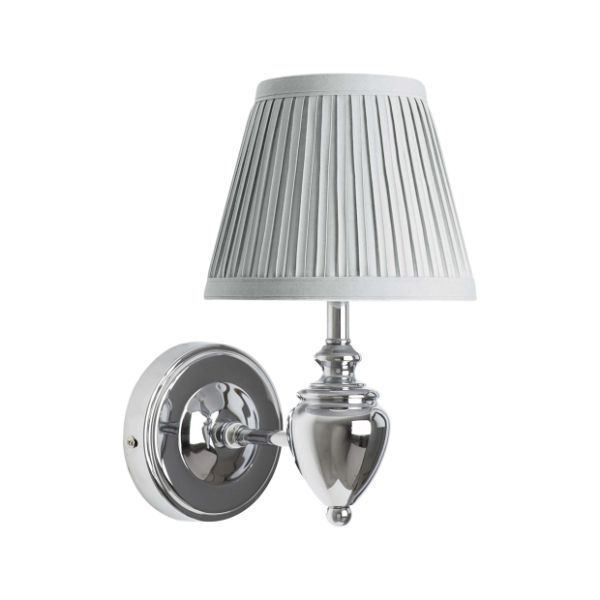 Giona Polished Chrome & Grey Wall Light