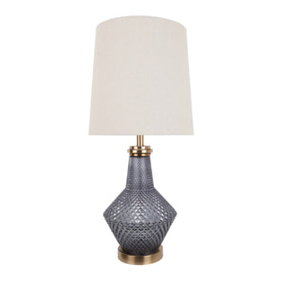 Lia Antique Brass & Smoked Glass Table Lamp