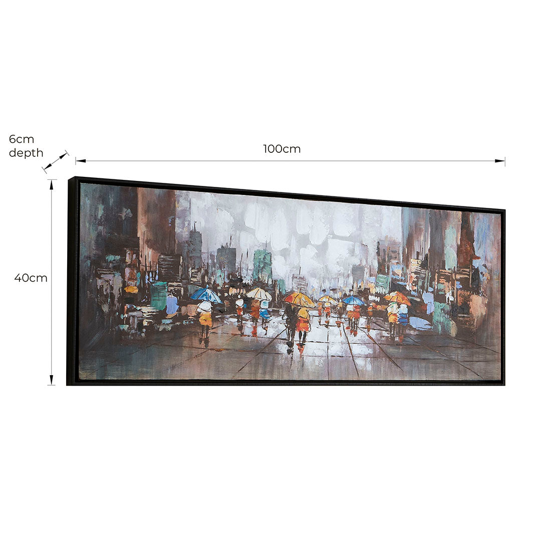 Downtown Hand-Painted Canvas