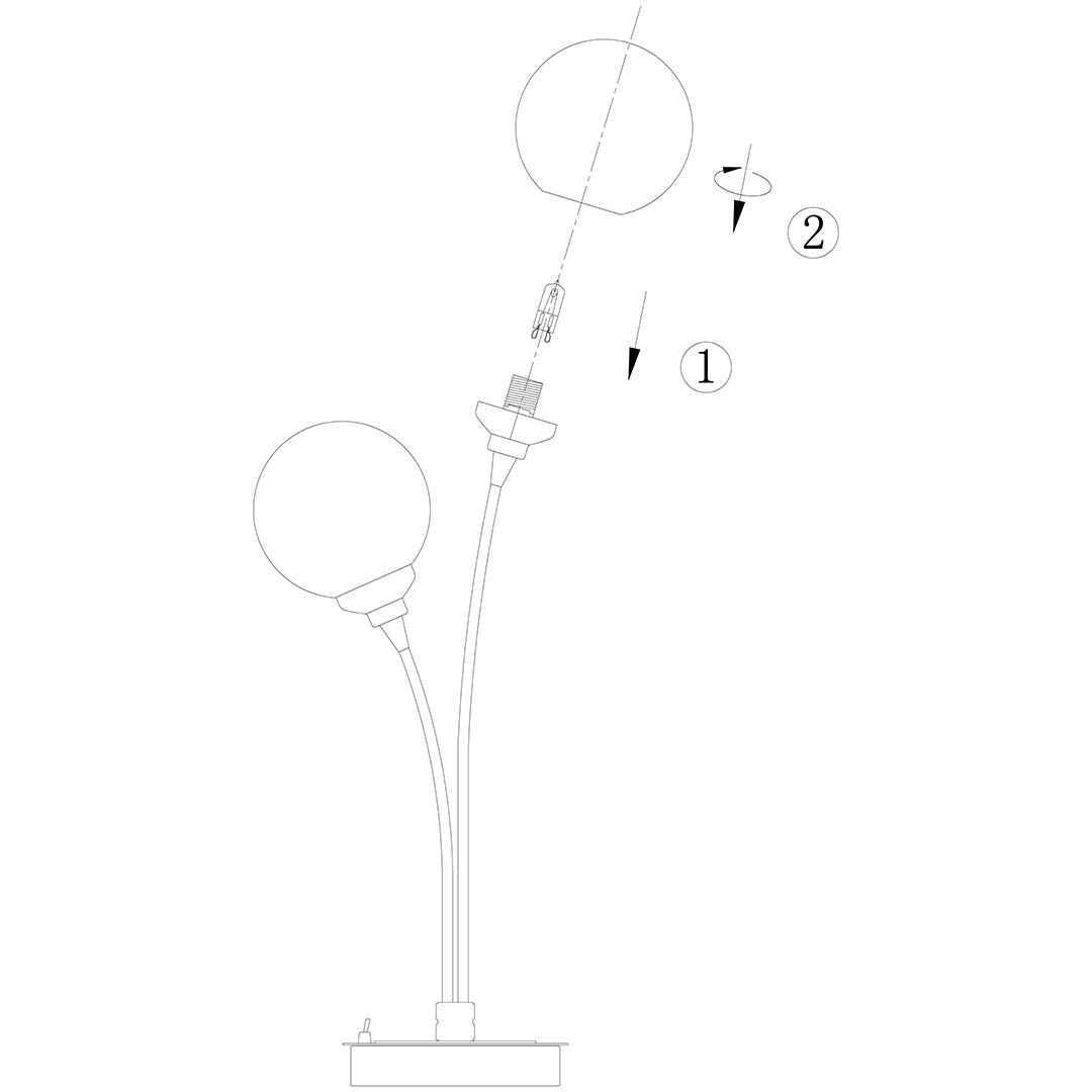Bungo 2 Light Polished Chrome & Smoked Glass Table Lamp