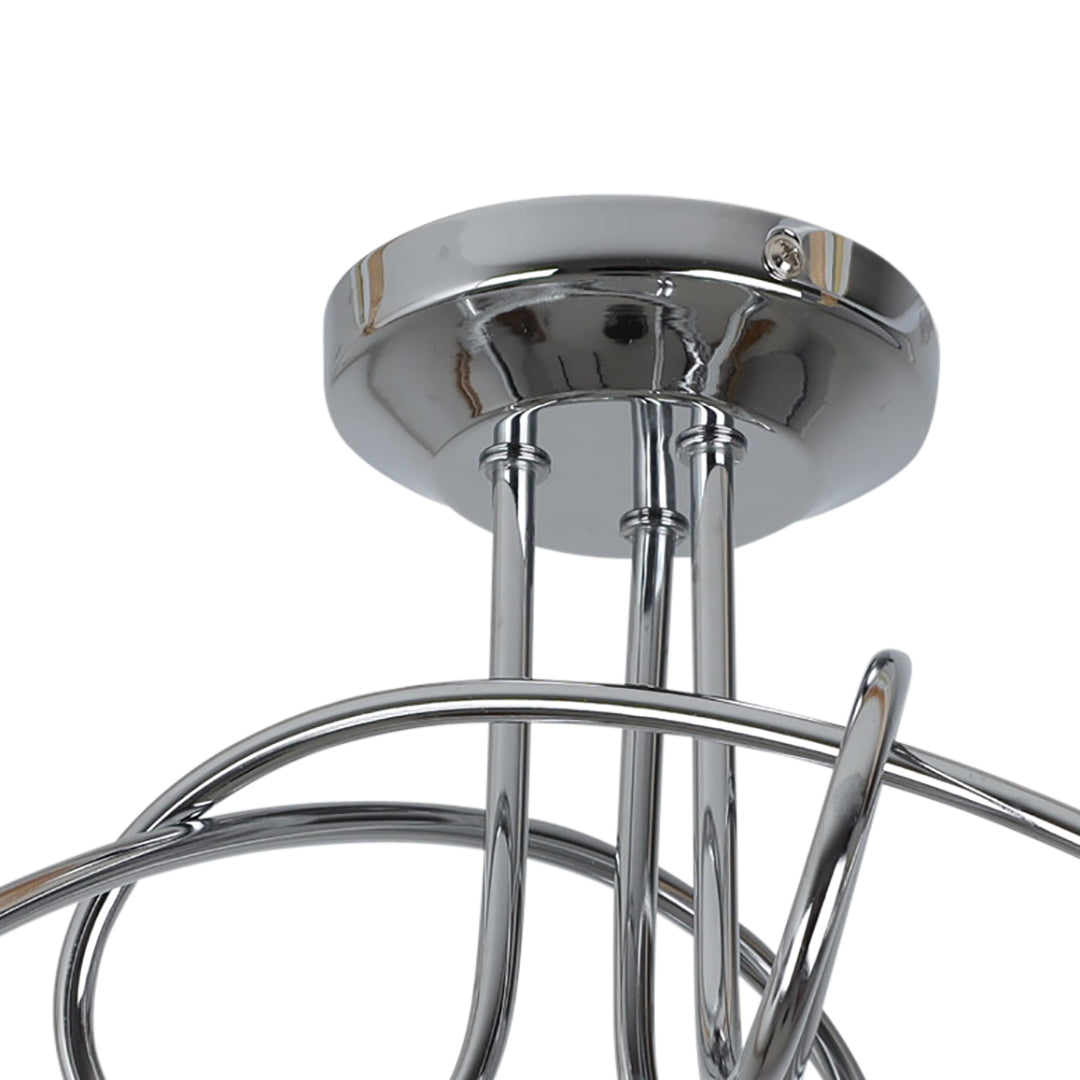 Bungo 3 Light Polished Chrome & Smoked Glass Semi Flush Ceiling Light