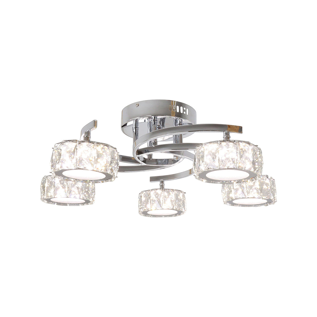 Dilan 5-Light Polished Chrome LED Semi-Flush Ceiling Light