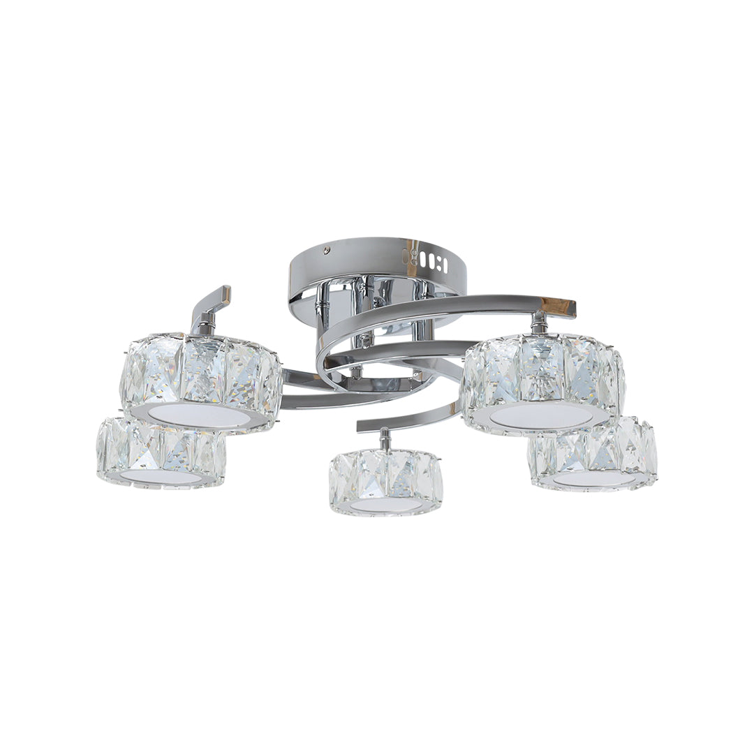 Dilan 5-Light Polished Chrome LED Semi-Flush Ceiling Light