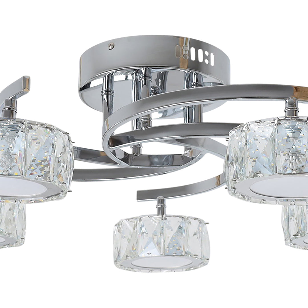 Dilan 5-Light Polished Chrome LED Semi-Flush Ceiling Light