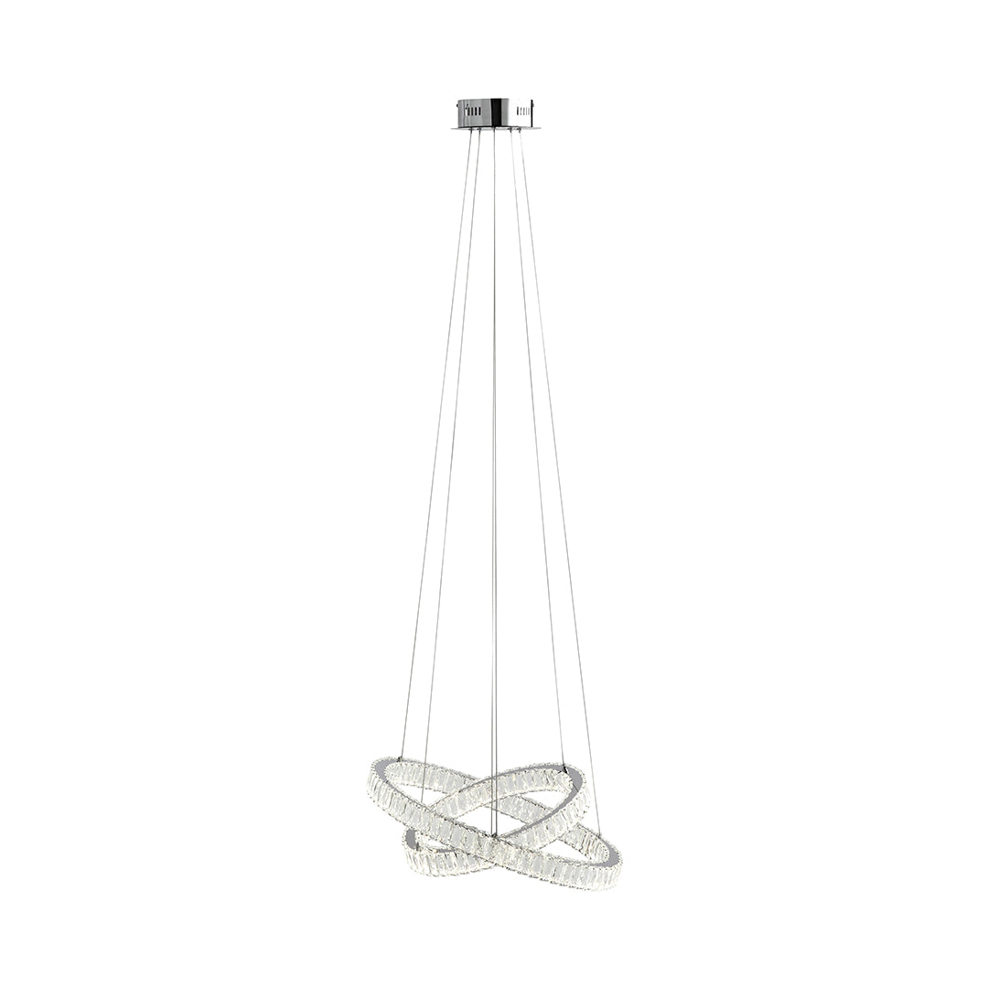Ausilia Polished Chrome and Crystal LED Pendant Ceiling Light