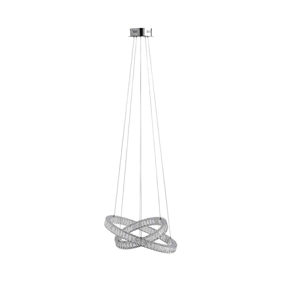 Ausilia Polished Chrome and Crystal LED Pendant Ceiling Light