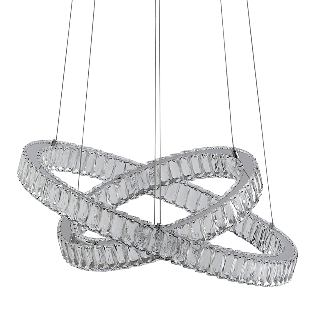 Ausilia Polished Chrome and Crystal LED Pendant Ceiling Light