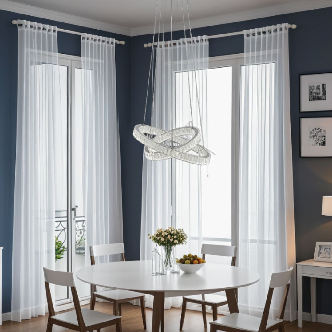 Ausilia Polished Chrome and Crystal LED Pendant Ceiling Light