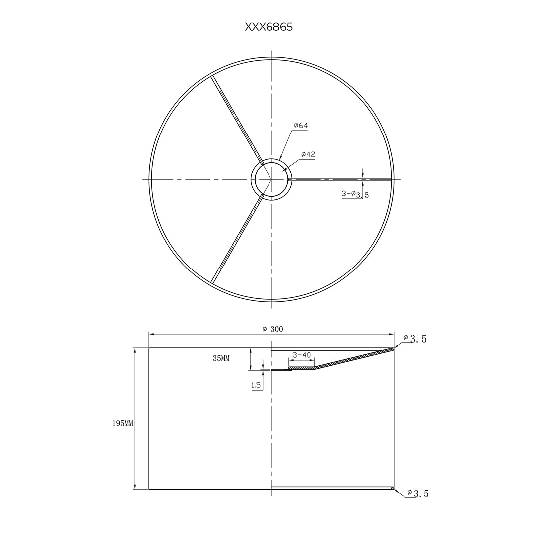 Canterbury 30cm Blue Jacquard shade