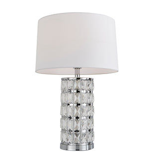 Indus Jewelled Cylinder Off White Table Lamp