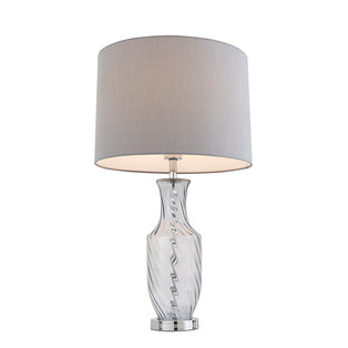 Rigl Twist Grey Glass Table Lamp