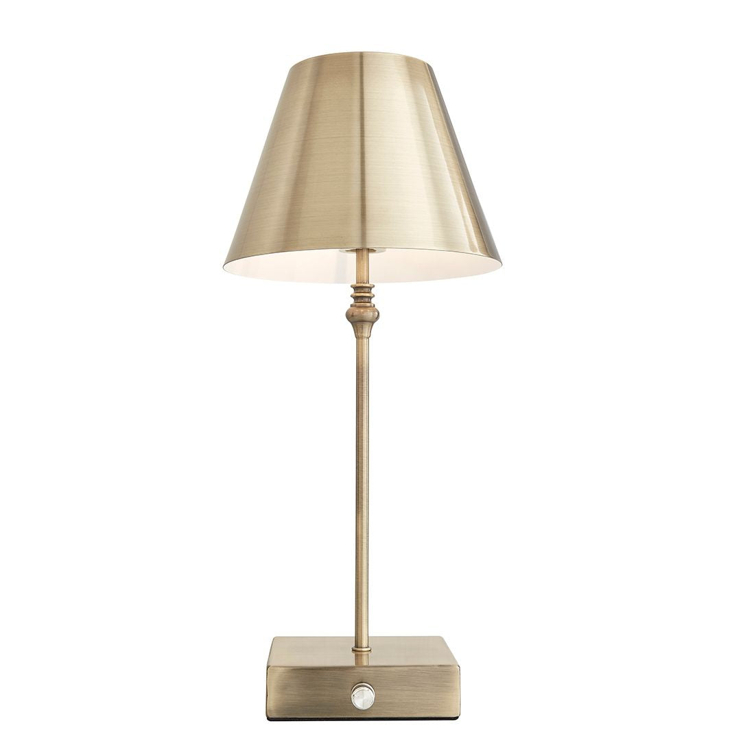 Lustre Antique Brass Rechargeable Table Lamp