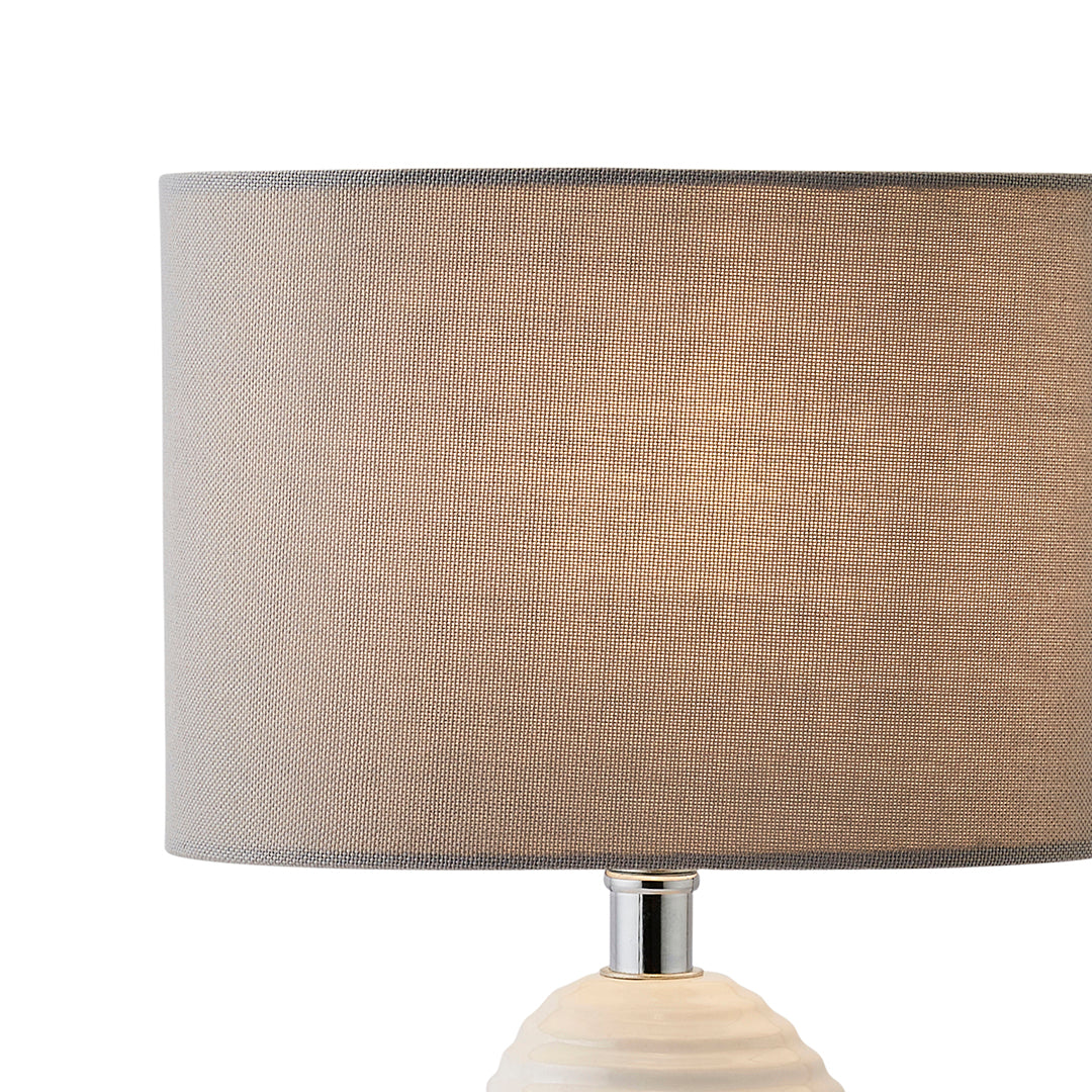 Willow Ceramic Table Lamp with Grey Shade