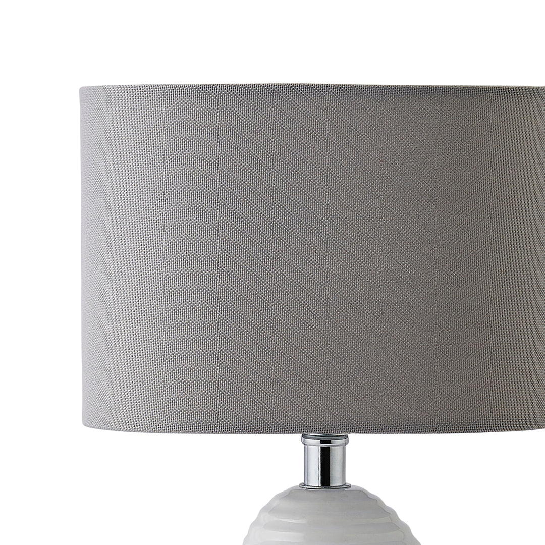 Willow Ceramic Table Lamp with Grey Shade