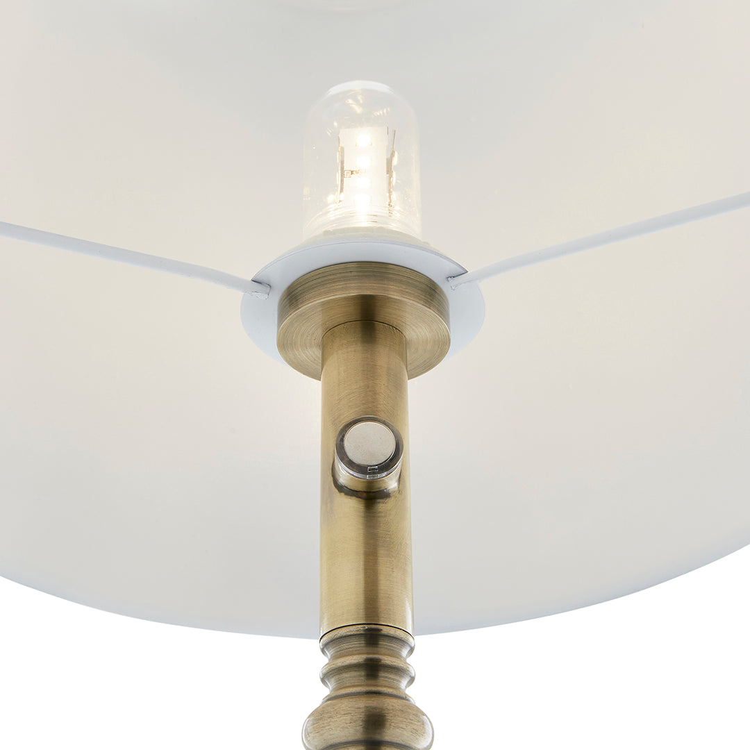 Lustre Antique Brass LED Rechargeable Floor Lamp