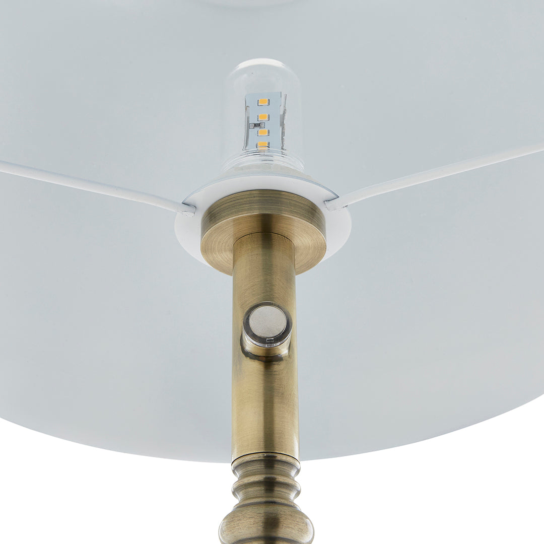 Lustre Antique Brass LED Rechargeable Floor Lamp