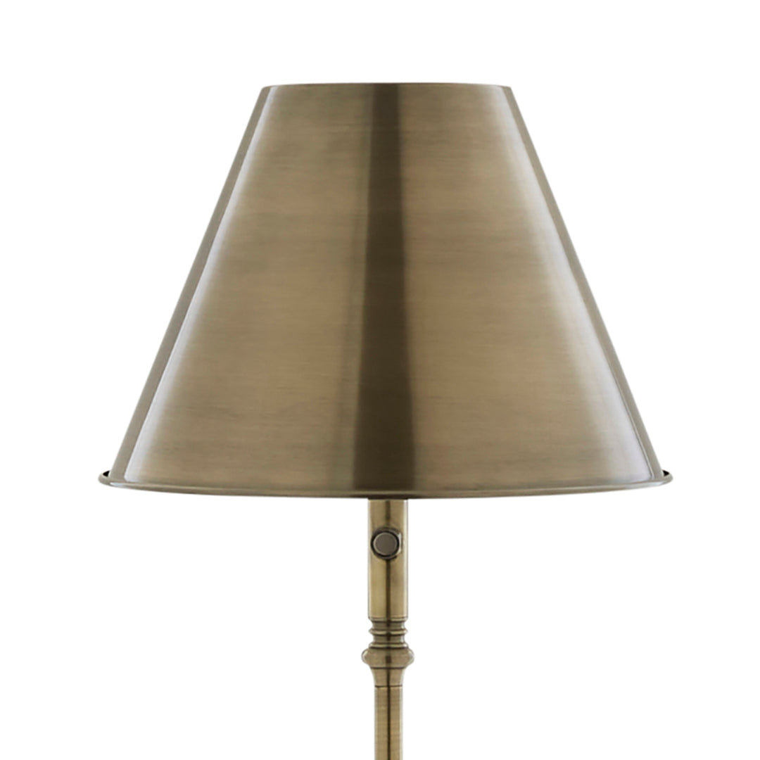 Lustre Antique Brass LED Rechargeable Floor Lamp