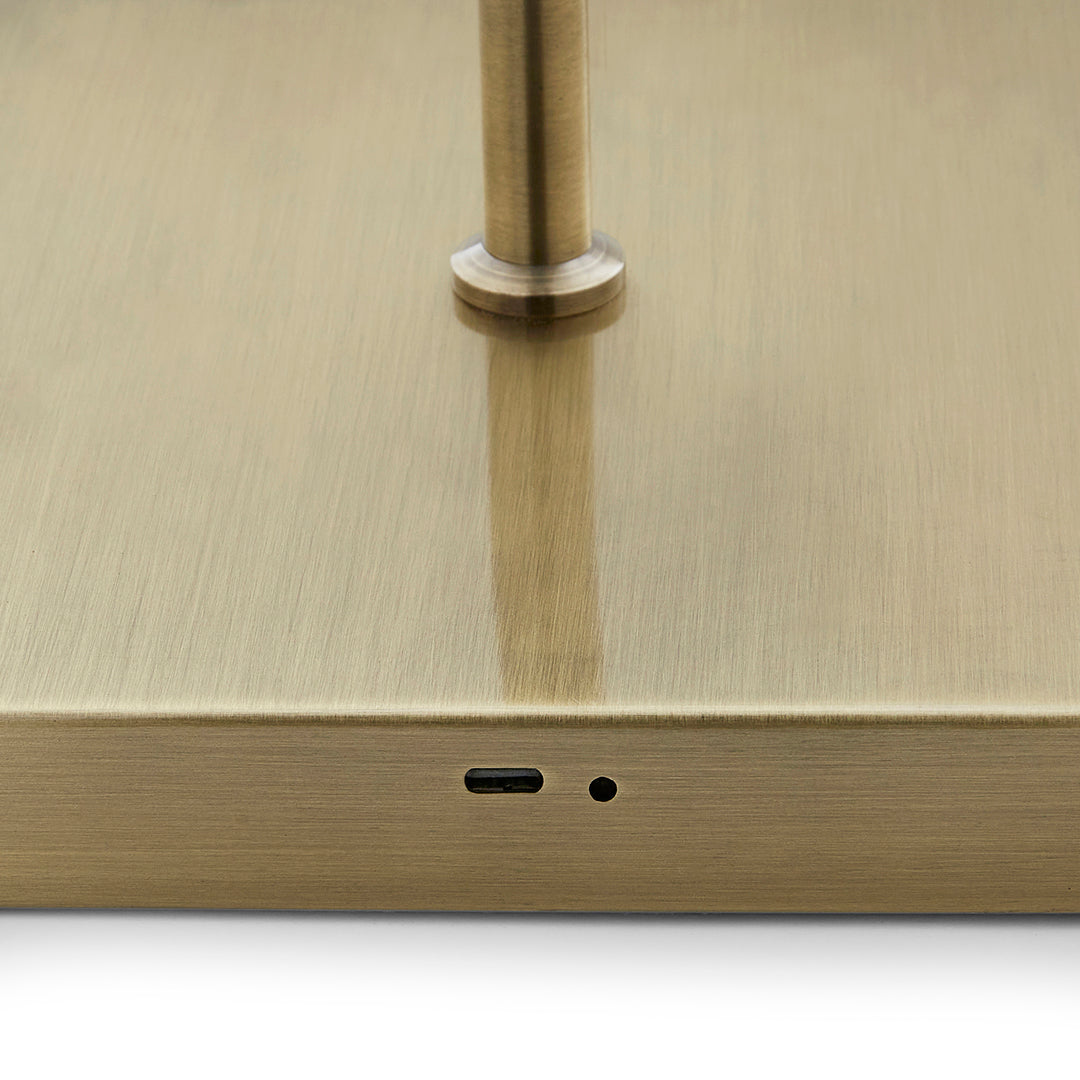 Lustre Antique Brass LED Rechargeable Floor Lamp