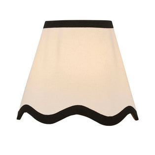 Ripple Candle Shade Off White/Black 15Cm