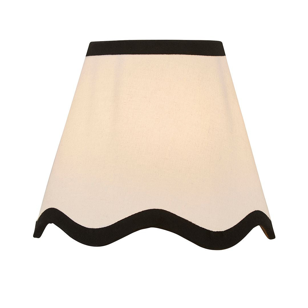 Ripple Candle Shade Off White/Black 15Cm