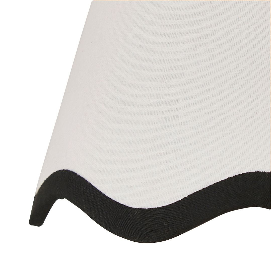 Ripple Candle Shade Off White/Black 15Cm