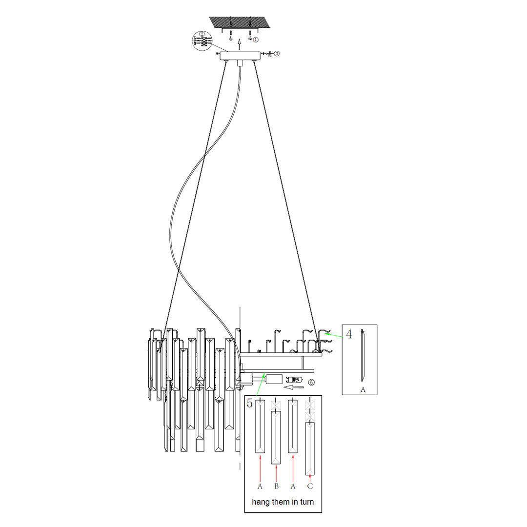 Onega 3 Light Antique Brass & Glass Pendant Ceiling Light