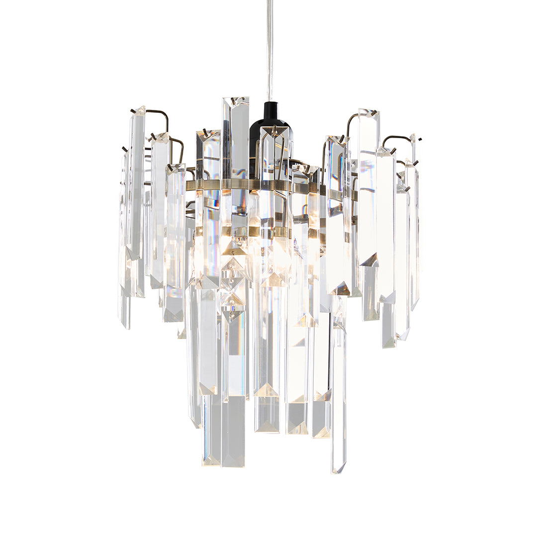 Onega Antique Brass & Glass Easy Fit Pendant Shade