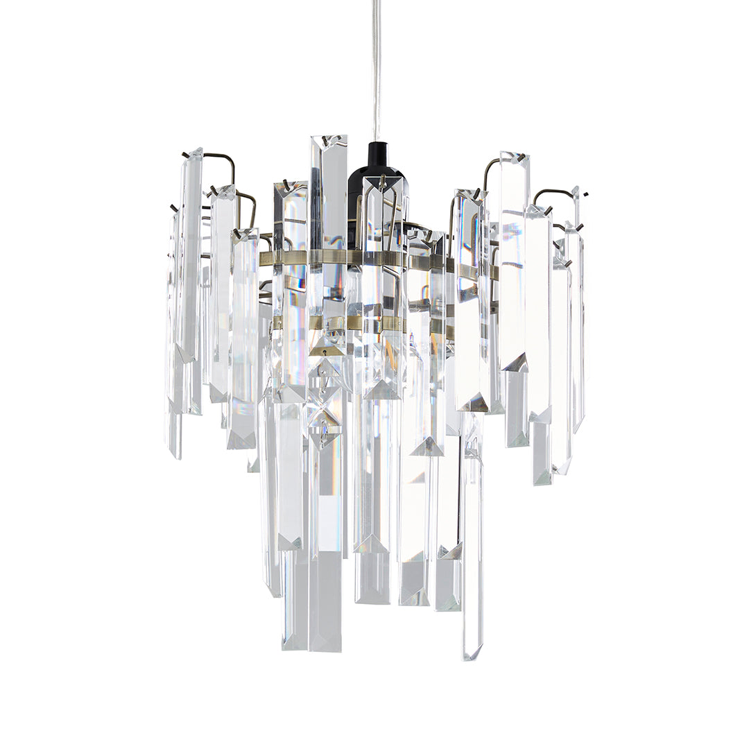 Onega Antique Brass & Glass Easy Fit Pendant Shade