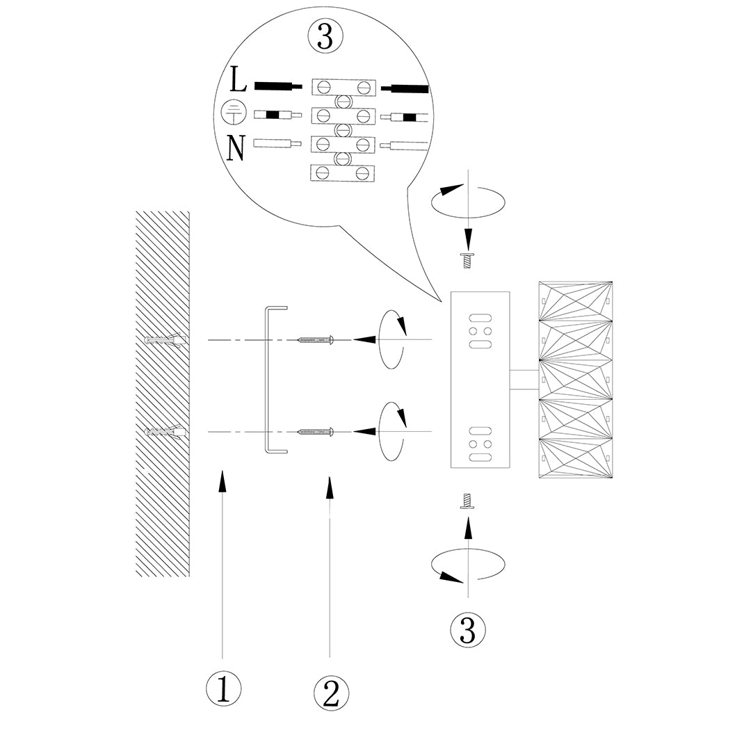 Dilan Antique Brass & Crystal LED Wall Light
