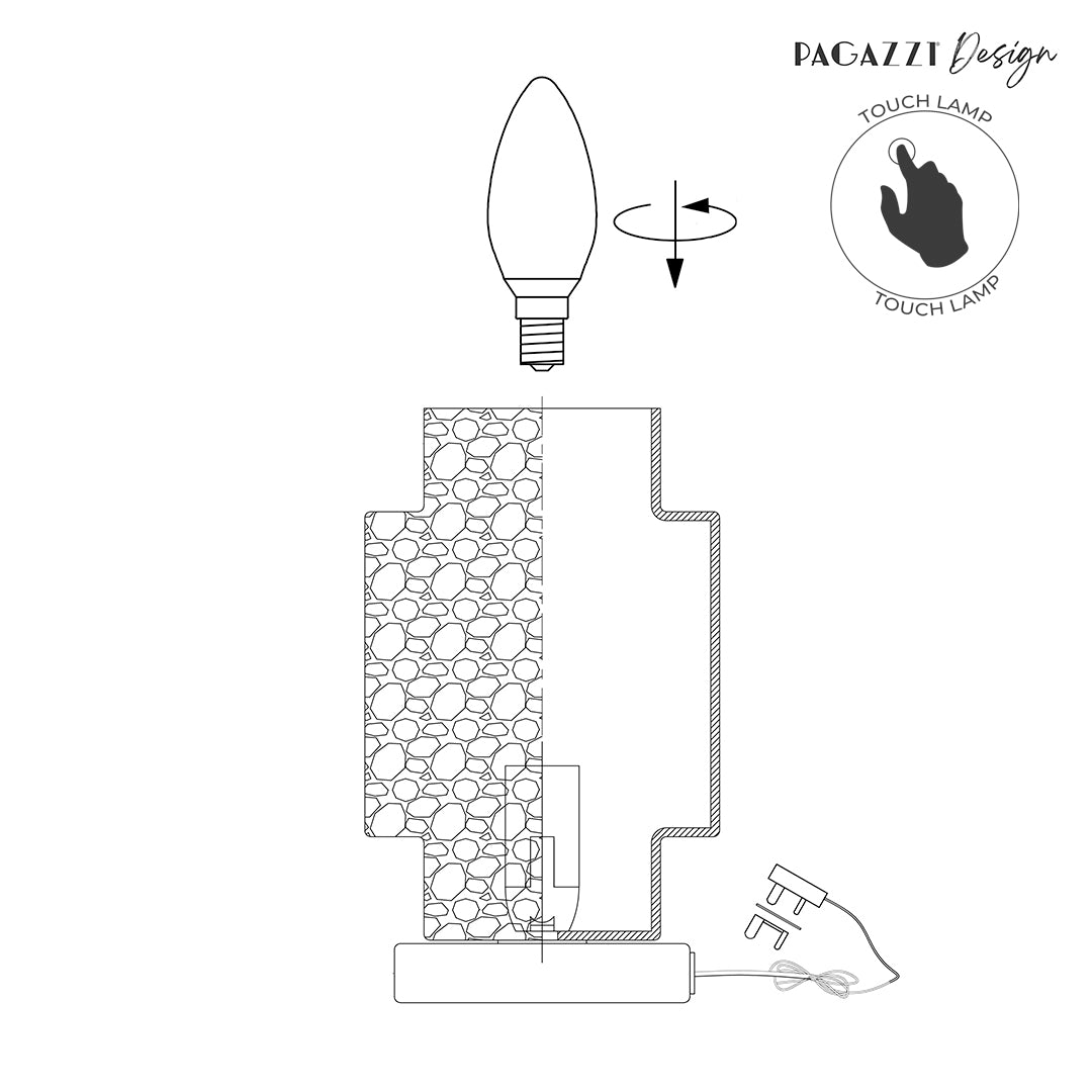 Evelle Chrome Touch Table Lamp