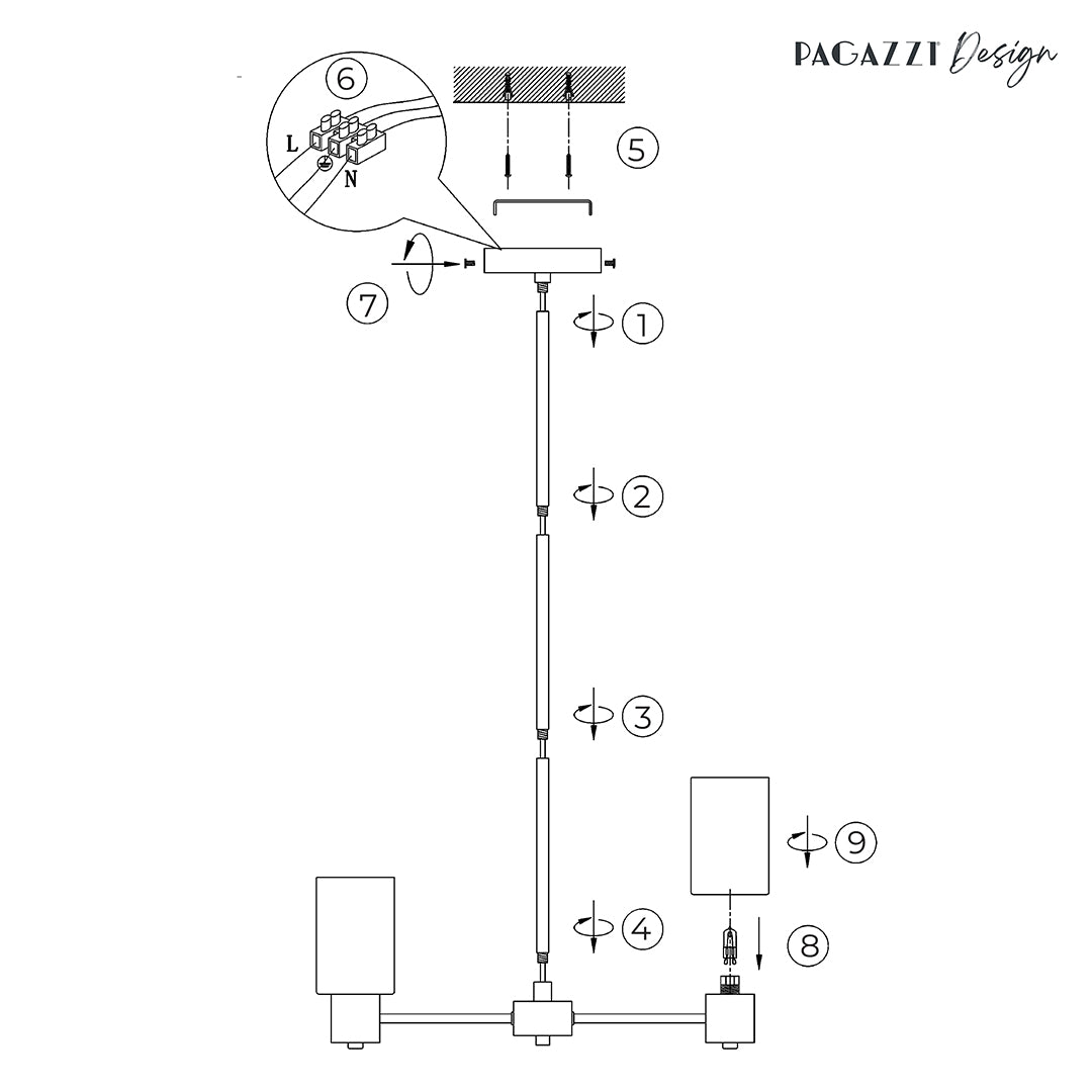 Maya 3-Light Antique Brass Semi-Flush Ceiling Light