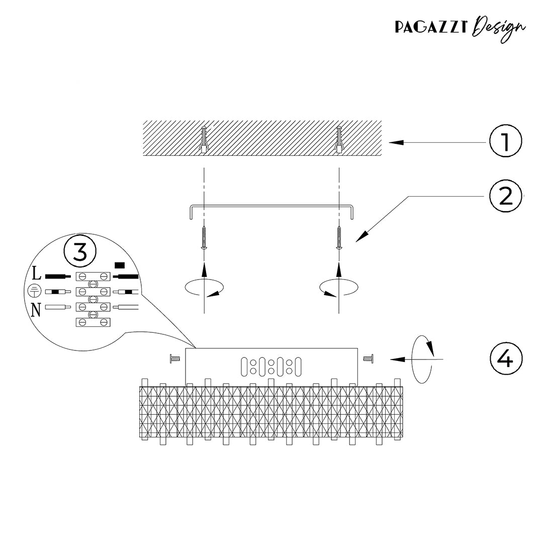 Ana Chrome LED Flush Ceiling Light
