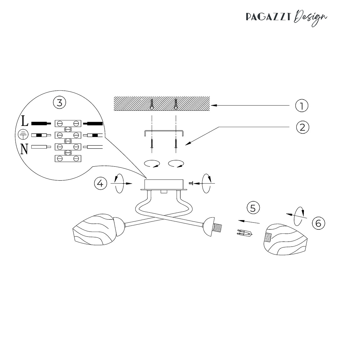 Lina 3-Light Chrome Flush Ceiling Light