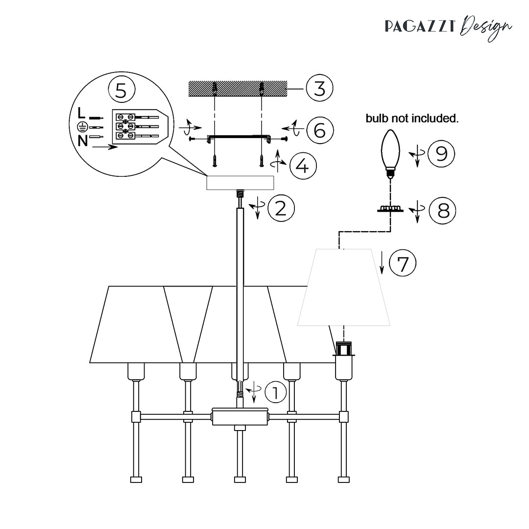 Taliah 5-Light Antique Brass Semi-Flush Ceiling Light