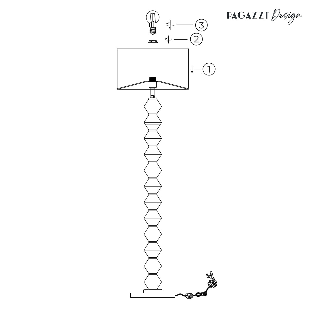 Trezza Walnut Floor Lamp