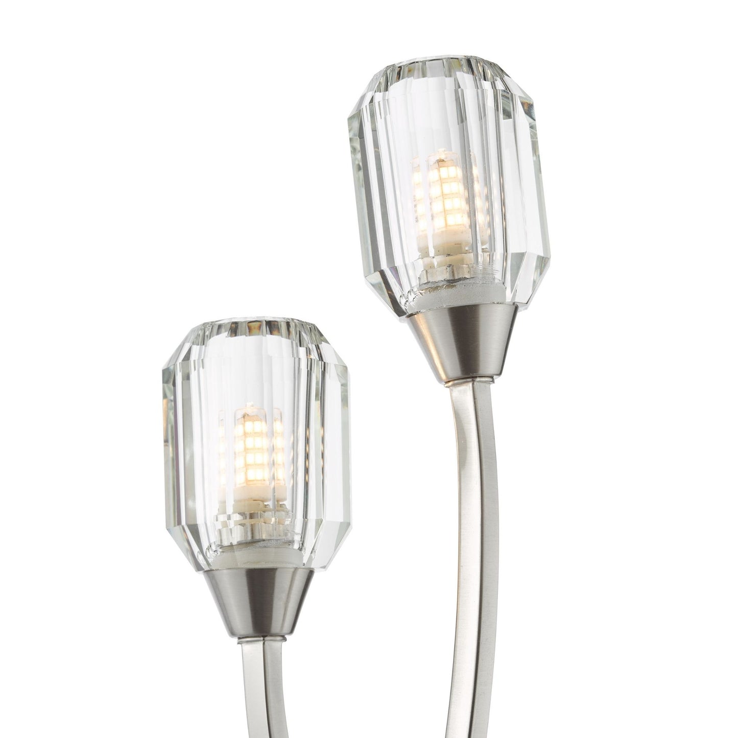 Zonda 2 Light Brushed Nickel & Crystal Wall Light