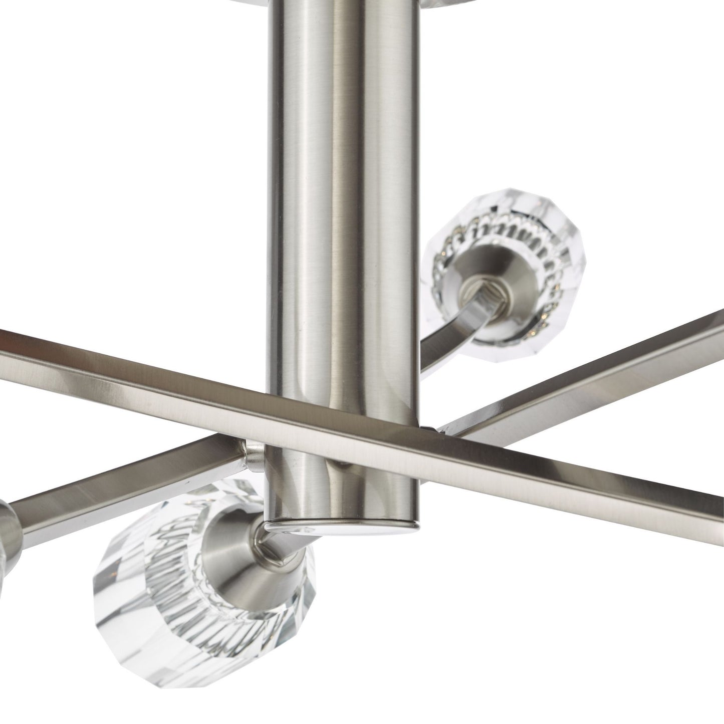 Zonda 6 Light Brushed Nickel Semi Flush Ceiling Light