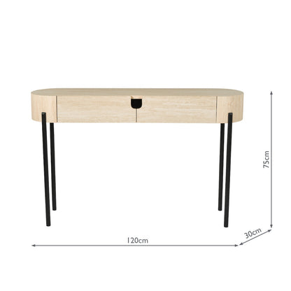 Ioana Travertine Effect Console Table