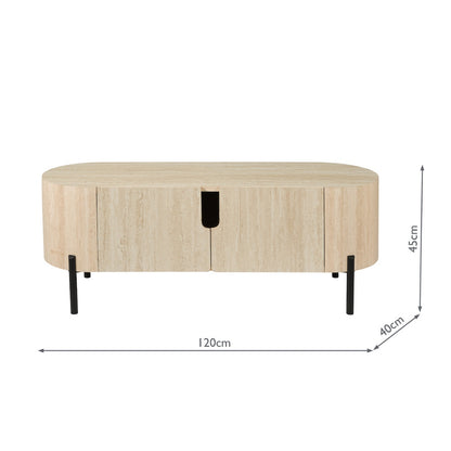 Ioana Large Travertine Effect Cabinet