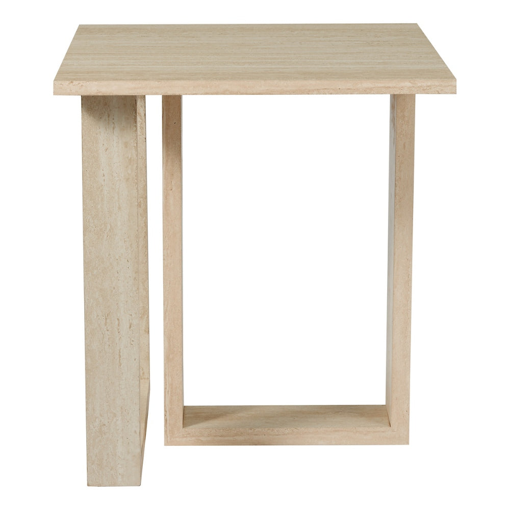 Prue Travertine Effect Side Table