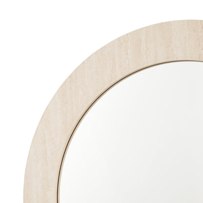 Ioana Round Travertine 80Cm Mirror