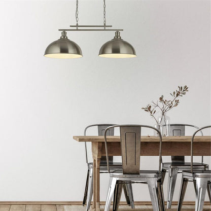 Fusion Satin Silver 2 Light Ceiling Pendant