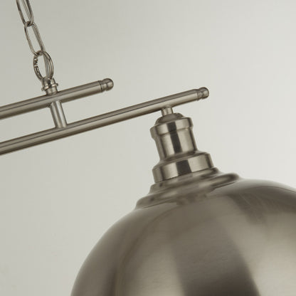 Fusion Satin Silver 2 Light Ceiling Pendant