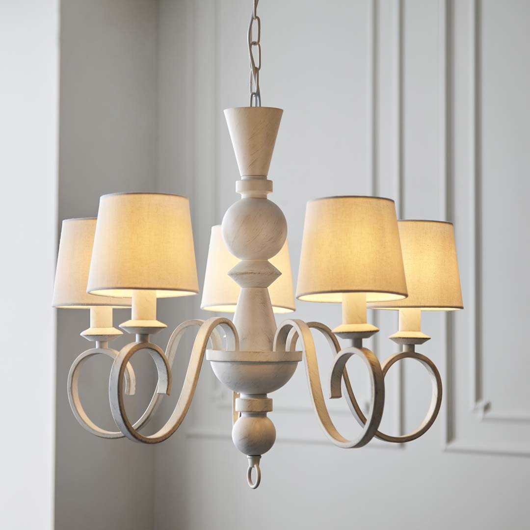 Suzette 5 Light Shaded Chandelier