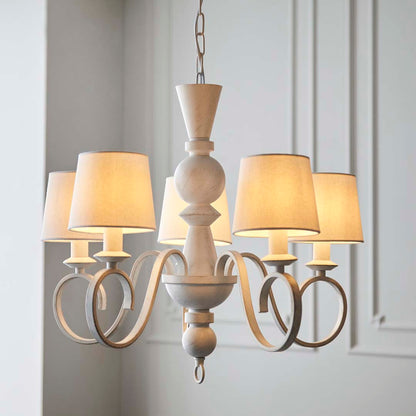 Suzette 5 Light Shaded Chandelier