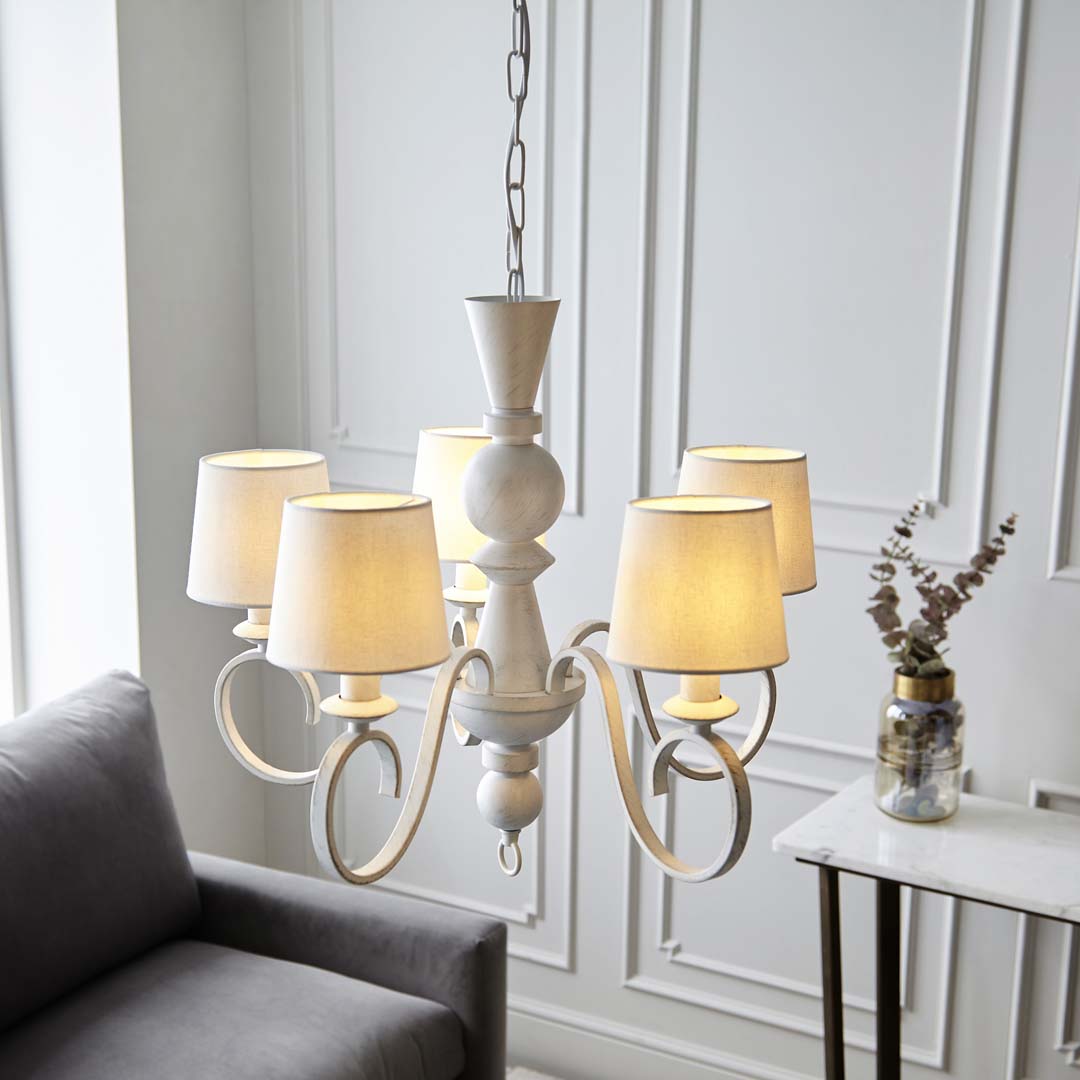 Suzette 5 Light Shaded Chandelier