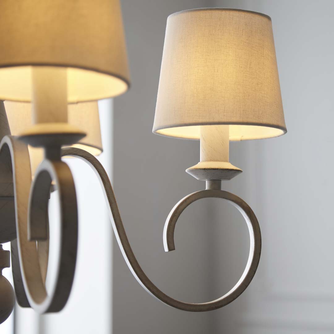 Suzette 5 Light Shaded Chandelier