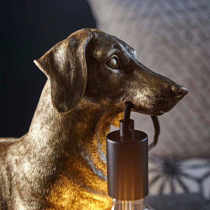 Wally Dog Gold Table Lamp