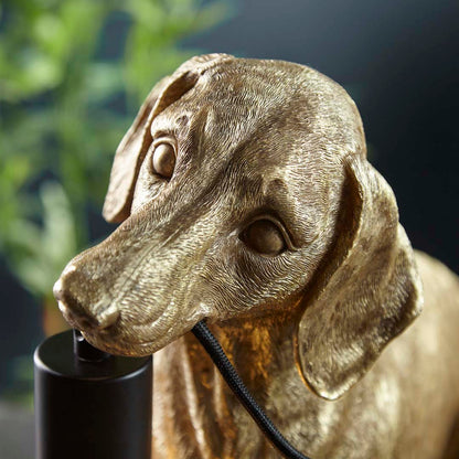 Wally Dog Gold Table Lamp